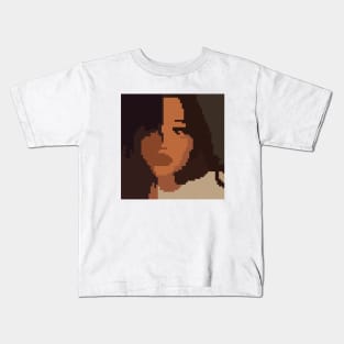 Asian hipster girl (Pixel Art) Kids T-Shirt